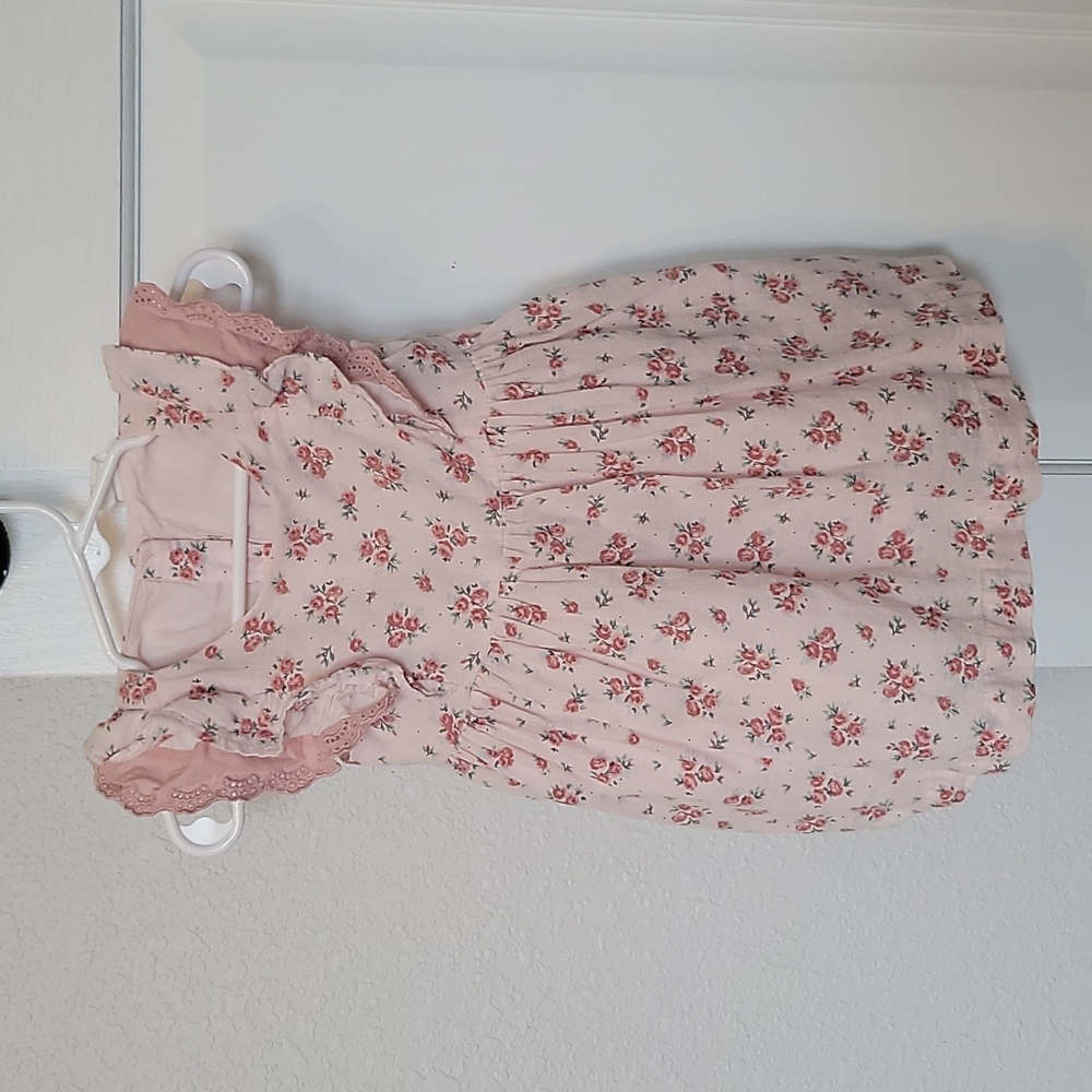 H&M pink floral baby girl dress